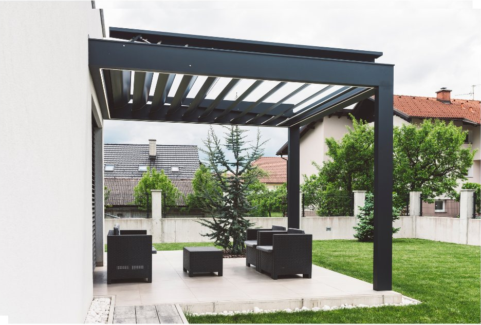 Modern outdoor patio cleaned